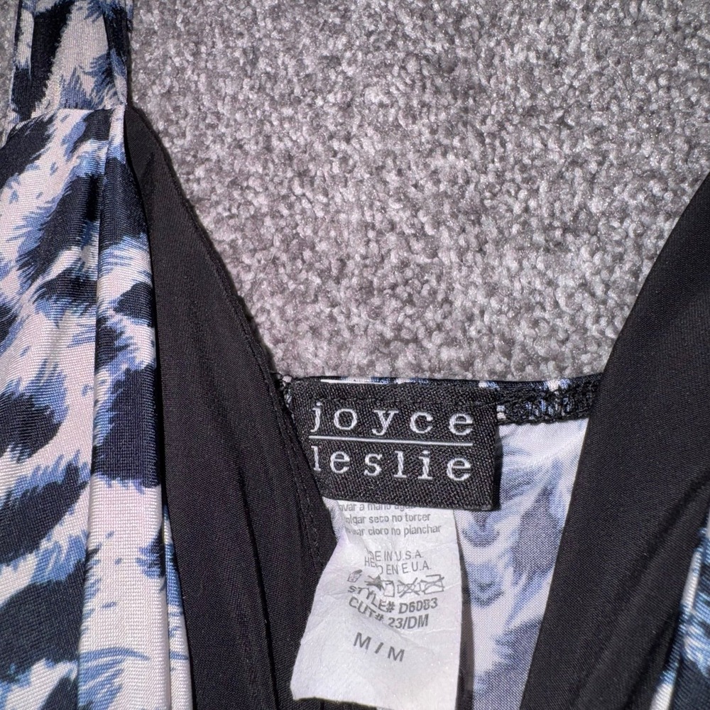 Joyce Leslie Women's Blue, Black & White Animal Print Mini Going Out Dress - M - Picture 2 of 7